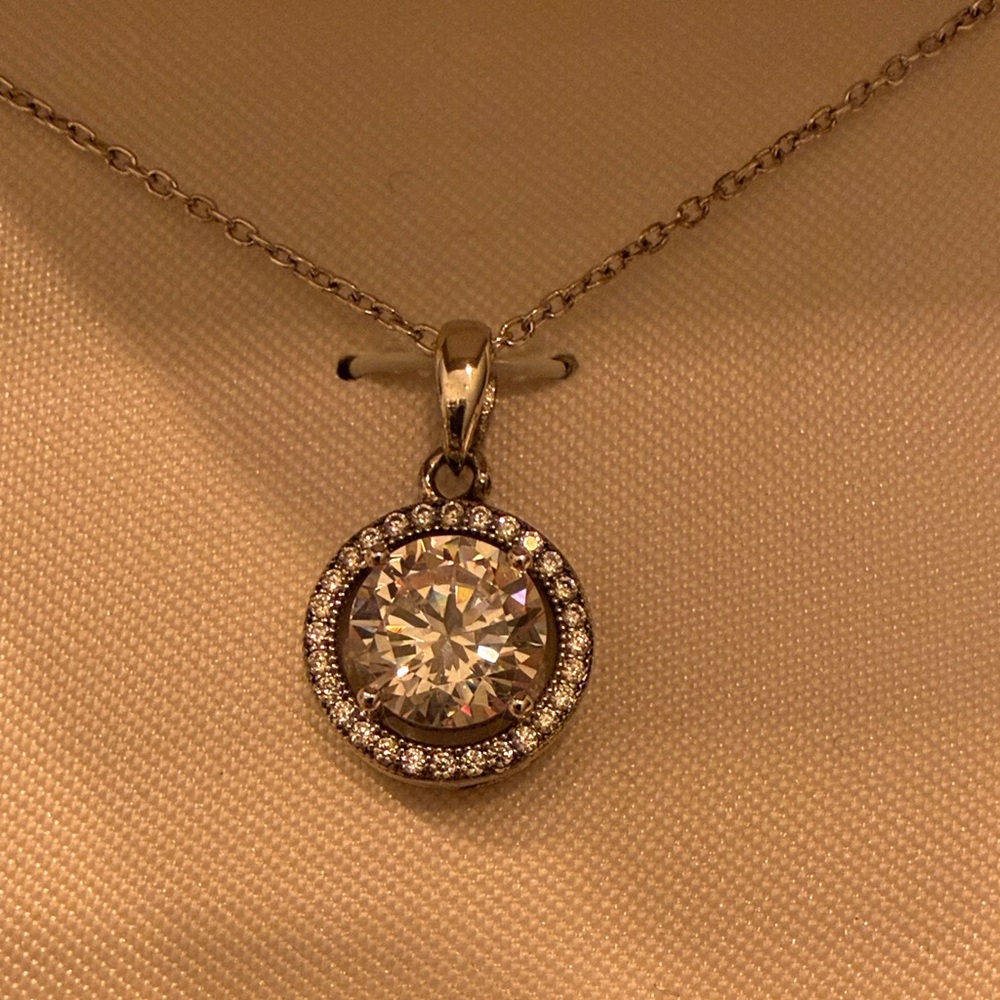 NIB Sterling Silver Cubic Zirconia Necklace